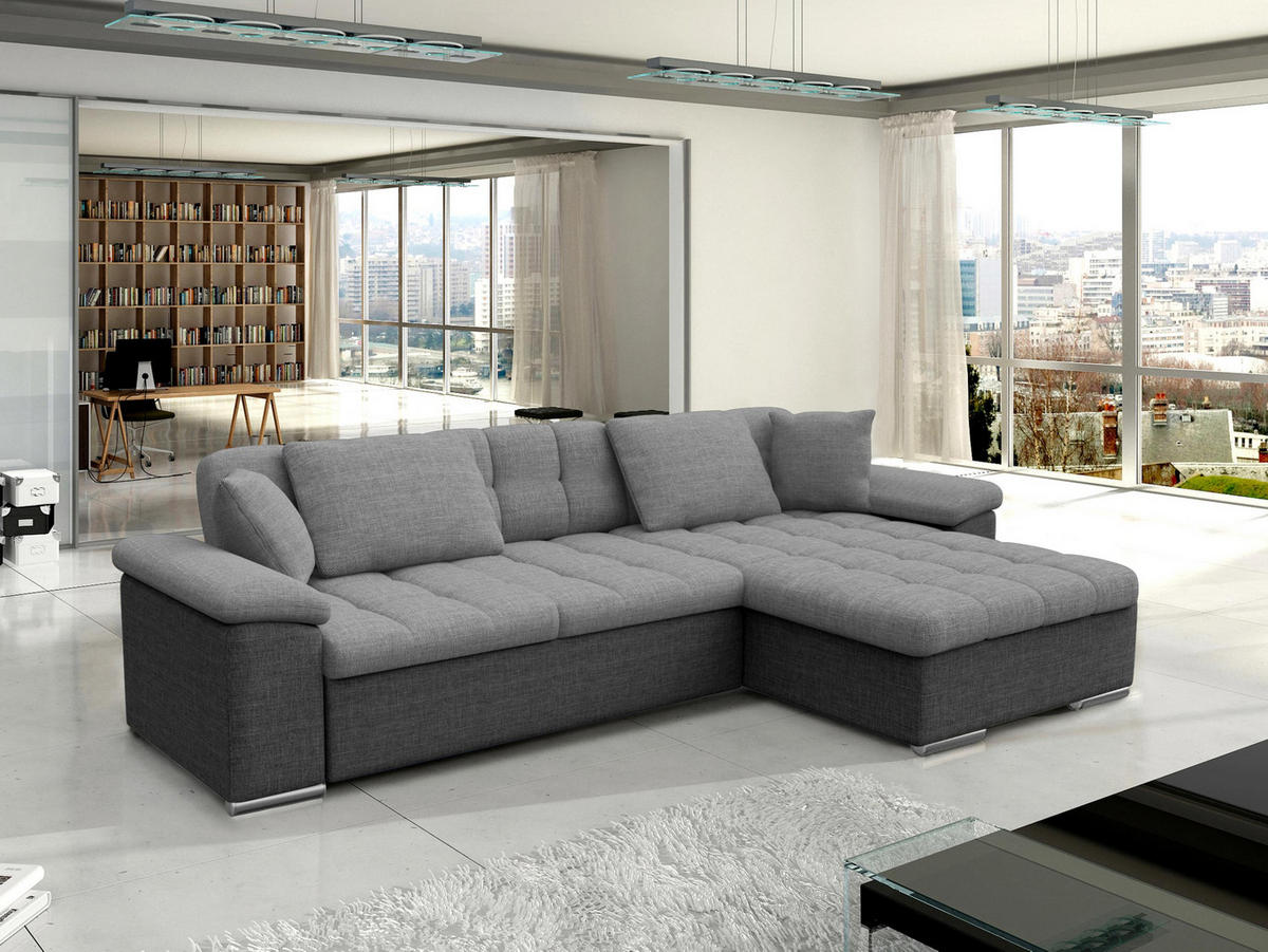 ECKSOFA Diana Lux, Seite: Rechts - Grau, Holz/Textil (280/160cm) - MIRJAN24