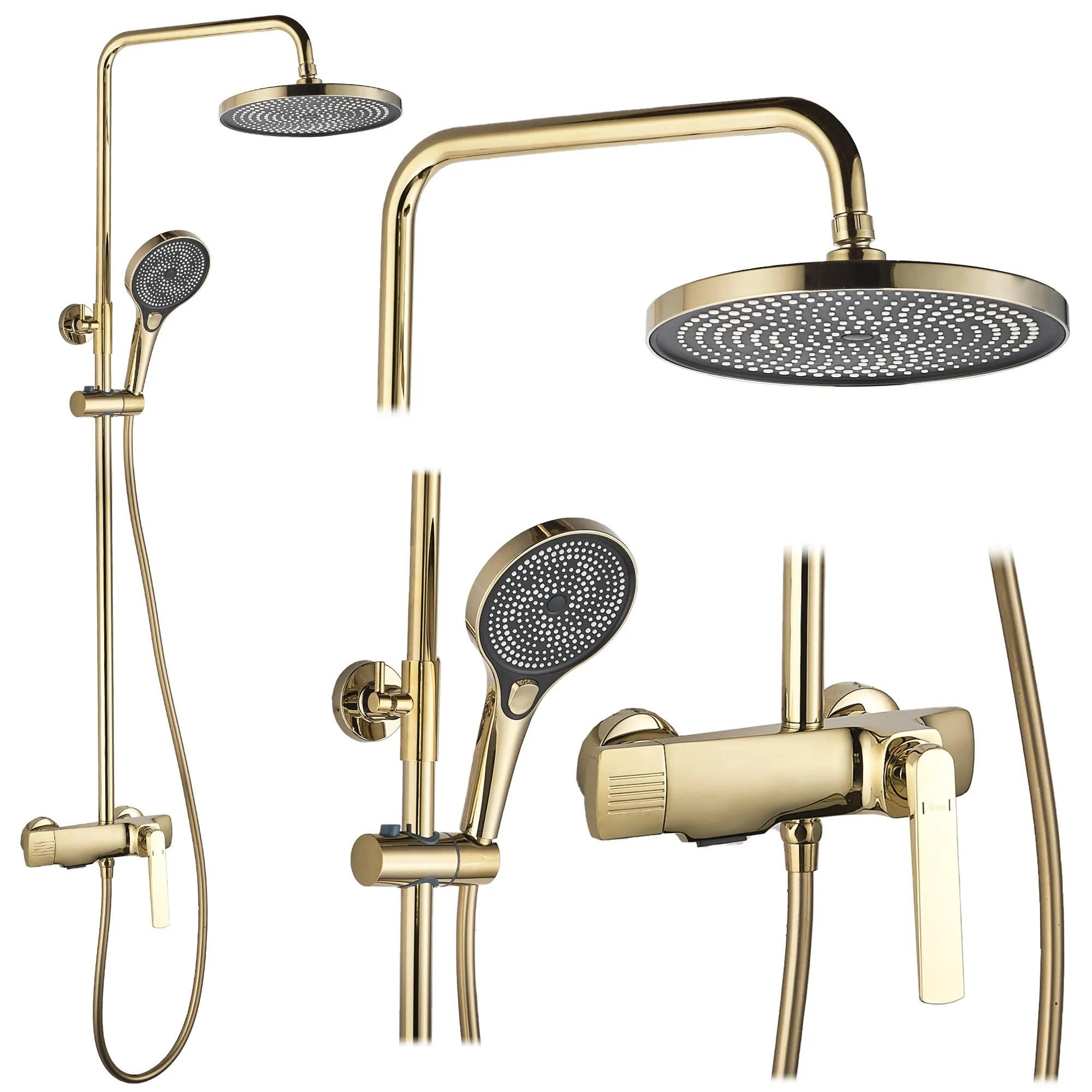 REA Duschgarnitur Gold 25x135.5x50 cm