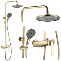 DUSCHGARNITUR Rea Rebel Gold - Goldfarben, Metall (25/135.5/50cm) - REA
