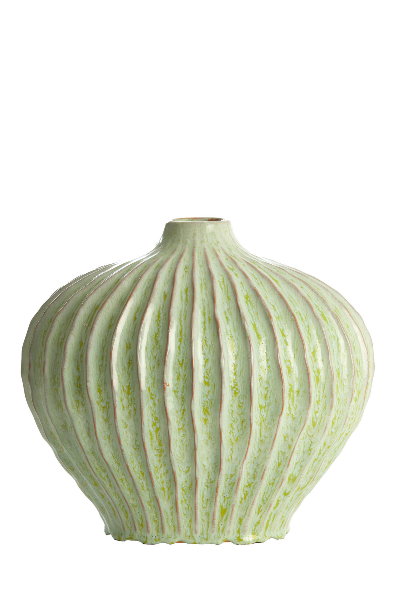 VASE Lorito Grün Ø35/30 cm - Grün, Keramik (30cm) - Light & Living
