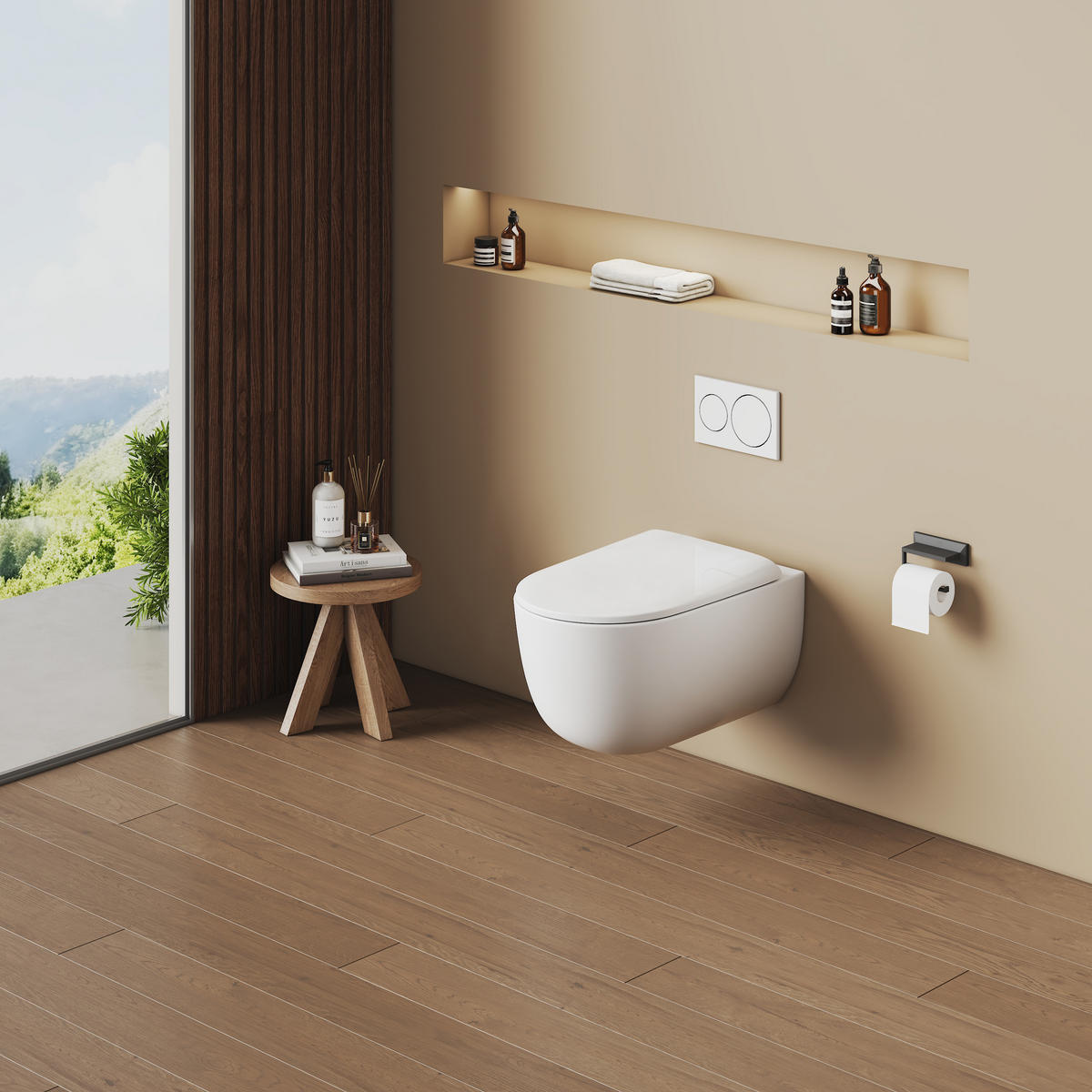 ZIDNI WC bez ruba CT03 bijeli sjaj 55,5/36,5 cm - bijela, keramika (36.5/36/55.5cm) - EMKE