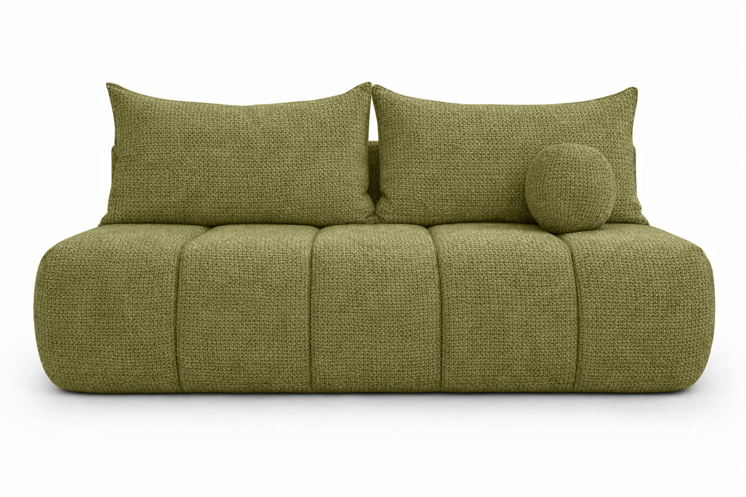 SOFA Mit Schlaffunktion Und Bettkasten, Chenille-Stoff Flow, Olive, PIANO - Olivgrün, Holz (207/91/103cm) - Kaiser Möbel