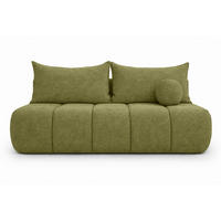 SOFA Mit Schlaffunktion Und Bettkasten, Chenille-Stoff Flow, Olive, PIANO - Olivgrün, Holz (207/91/103cm) - Kaiser Möbel