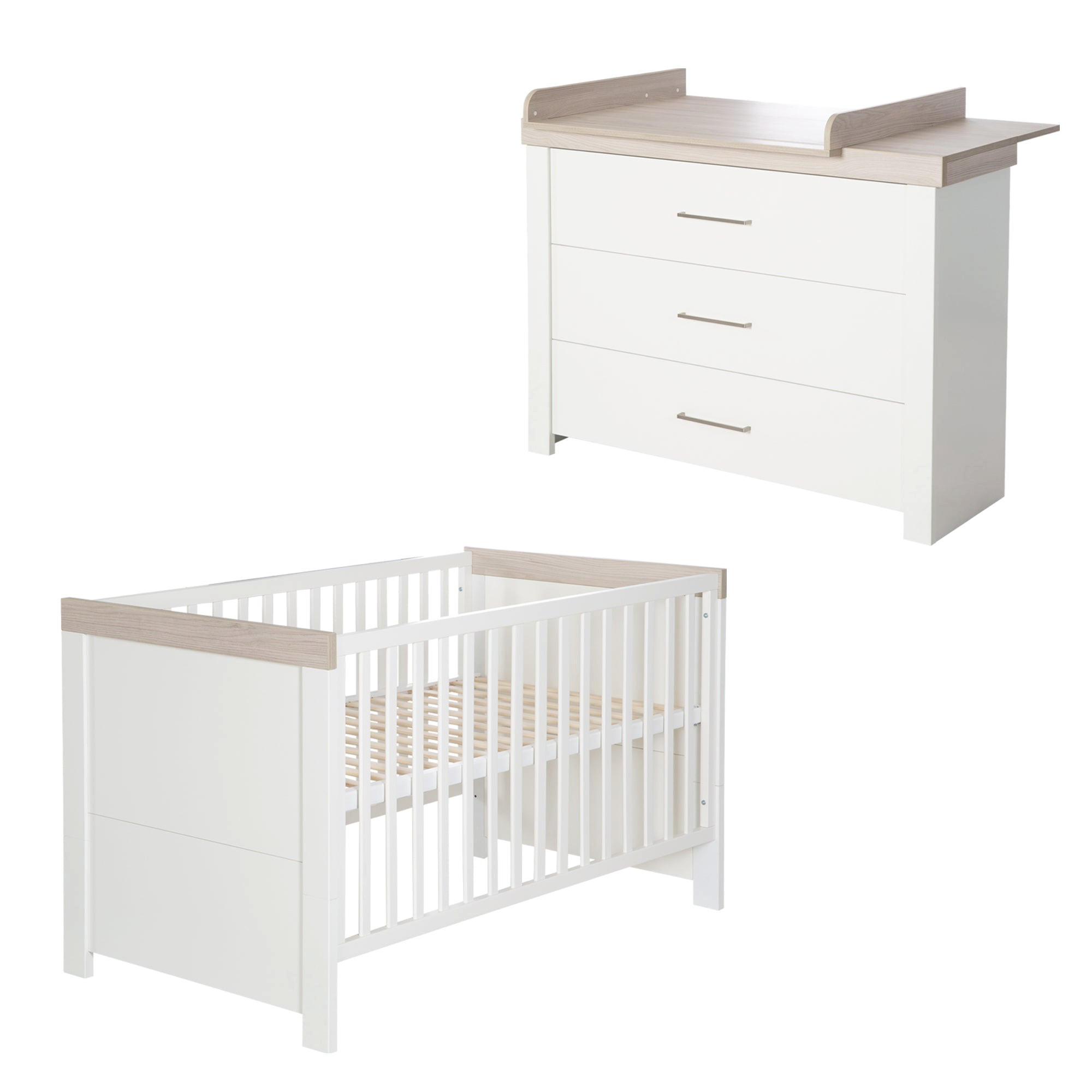 BABYZIMMER-SET Lucy 2-teilig - Weiß, Holzwerkstoff (76/82/144cm) - Roba