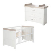 BABYZIMMER-SET Lucy 2-teilig - Weiß, Holzwerkstoff (76/82/144cm) - Roba