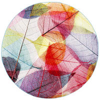 DESIGNER TEPPICH FARO TROPICAL BLÄTTER RUND - Multicolor, Textil (160/160cm) - Pergamon
