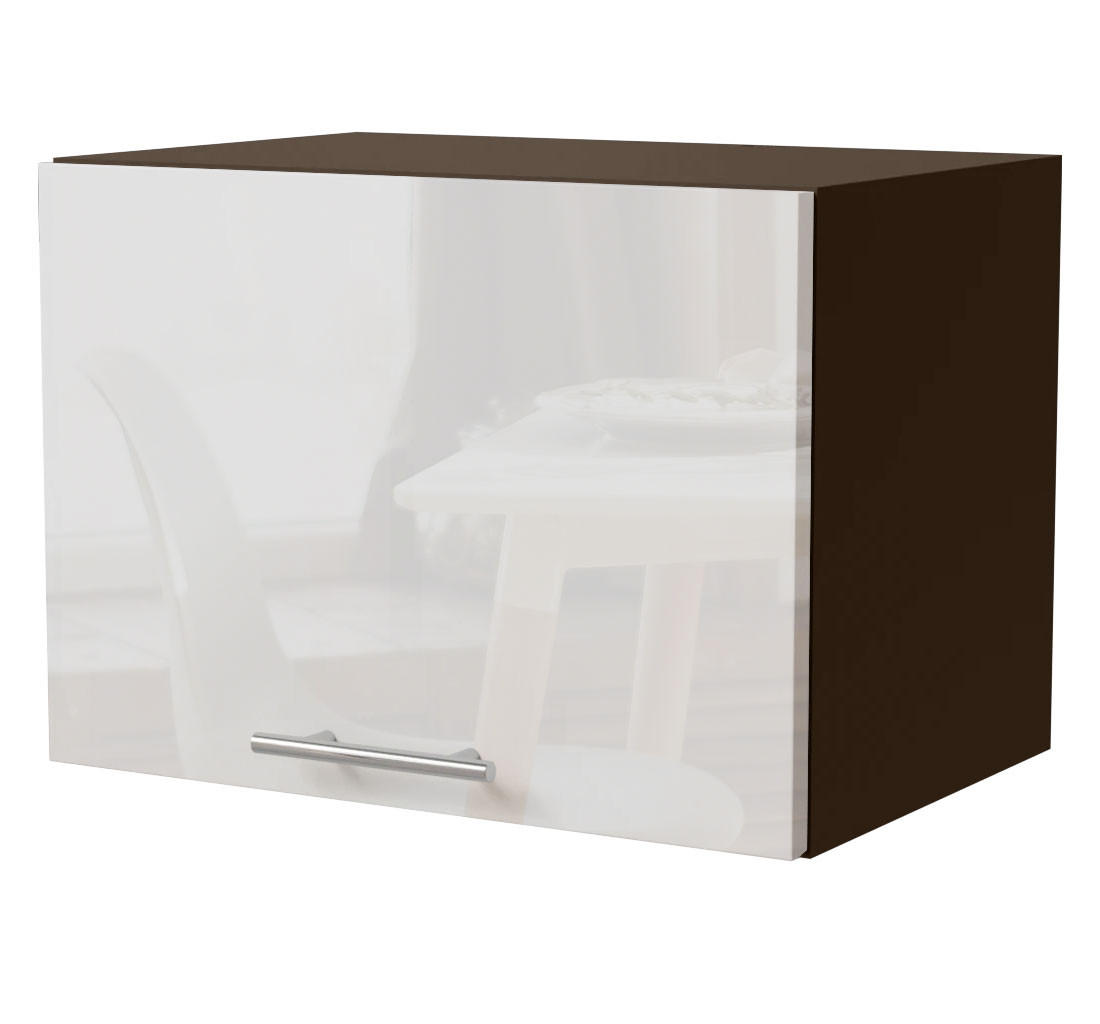 Feldmann-Wohnen Klapphängeschrank Weiß Hochglanz, Dunkelgrau 50x36x32.5 cm
