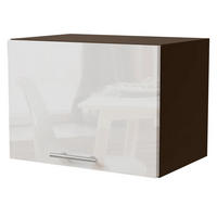 KLAPPHÄNGESCHRANK Essen W4B/50 Weiß Hochglanz / Lava Matt 50 / 32,5 / 36cm - Dunkelgrau/Weiß Hochglanz, Holz/Holzwerkstoff (50/36/32.5cm) - Feldmann-Wohnen