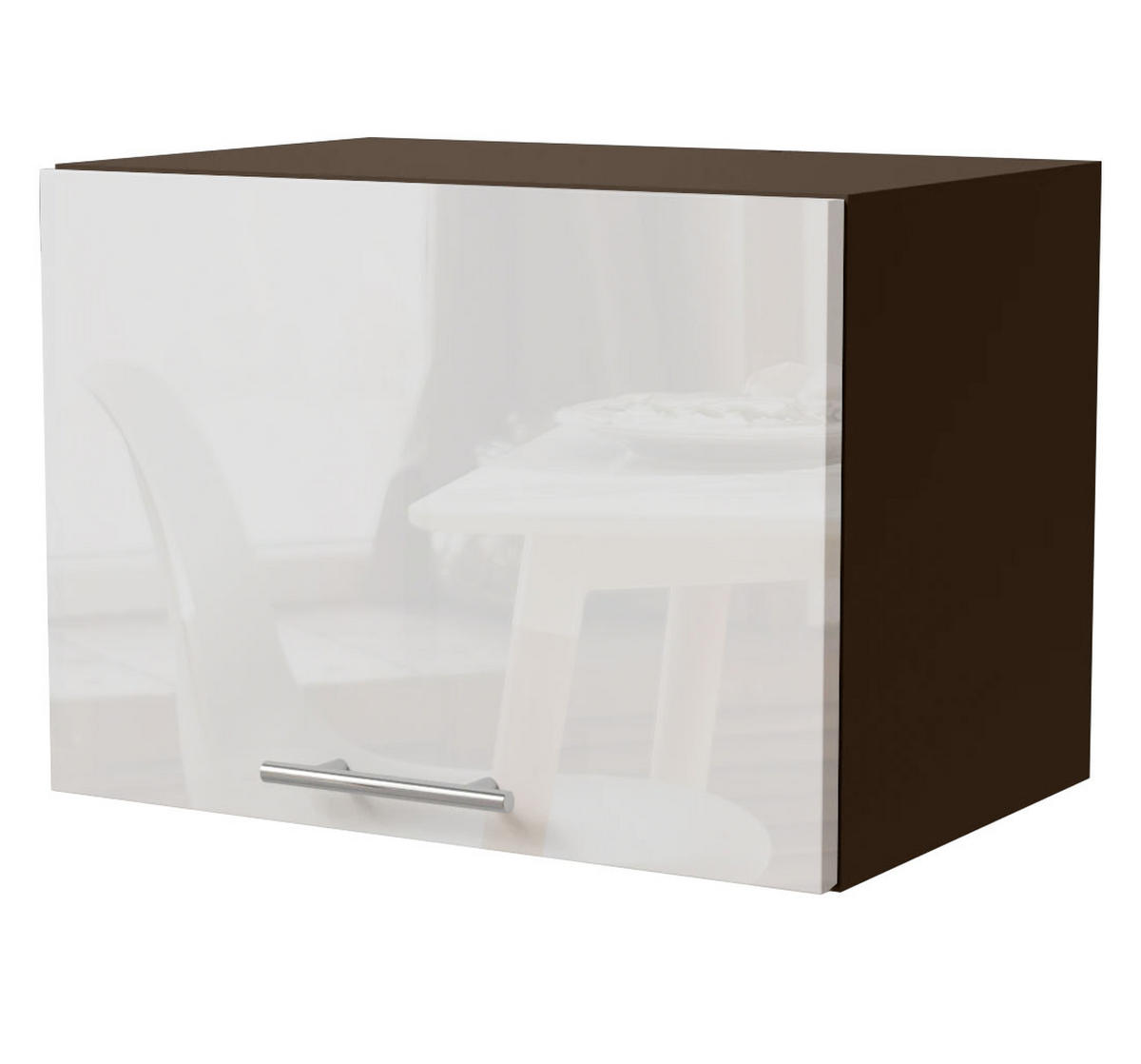 KLAPPHÄNGESCHRANK Essen W4B/50 Weiß Hochglanz / Lava Matt 50 / 32,5 / 36cm - Dunkelgrau/Weiß Hochglanz, Holz/Holzwerkstoff (50/36/32.5cm) - Feldmann-Wohnen