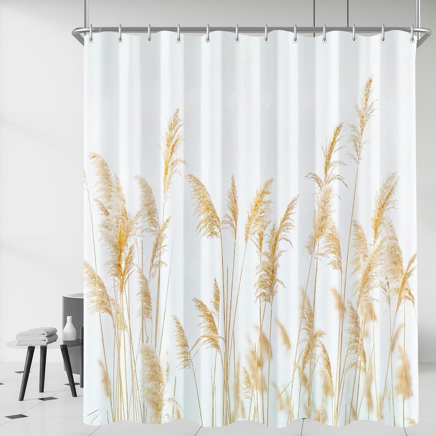 DUSCHVORHANG Gelbe Weizenspitze 180 x 200 cm - Gelb, Textil (180/200cm)