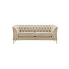 ZWEISITZER-SOFA Chesterfield Modern-Velluto 2 - Creme, Holz/Textil (183/74/80cm)