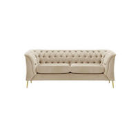 ZWEISITZER-SOFA Chesterfield Modern-Velluto 2 - Creme, Holz/Textil (183/74/80cm)