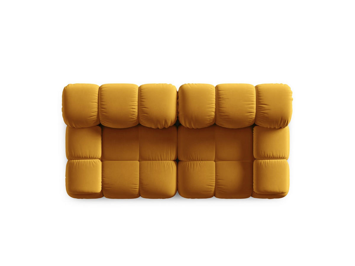 MODULARES-SOFA Bellis aus Samt gelb 2 Sitzplätze - Gelb, Textil (94/63/188cm) - Micadoni