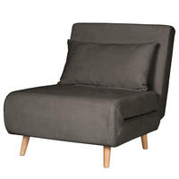 SCHLAFSESSEL - Textil / Teilmassivholz - Buchefarben/Grau, Holz/Buchenholz (77/81/90cm) - home24