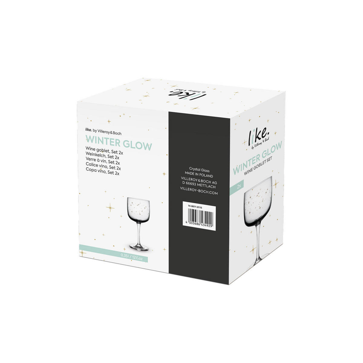 WEINKELCHE Winter Glow grau 270 ml 2er Set - Grau, Glas (0.27L) - like.Villeroy & Boch
