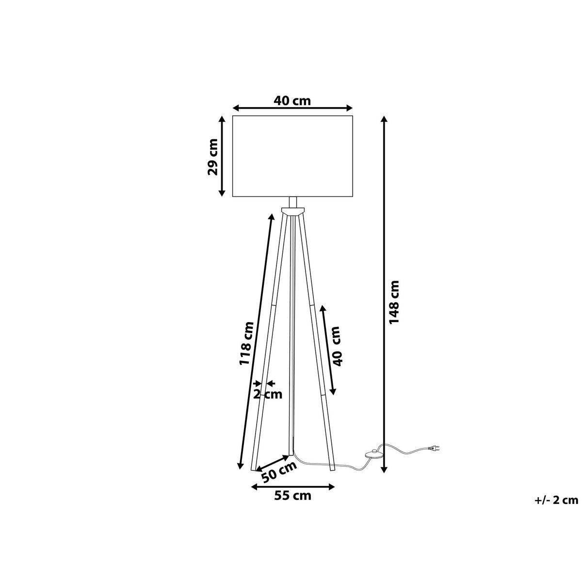 GOLVLAMPA Vistula 55/55/148 cm - Vit, Metall (55/55/148cm) - Beliani