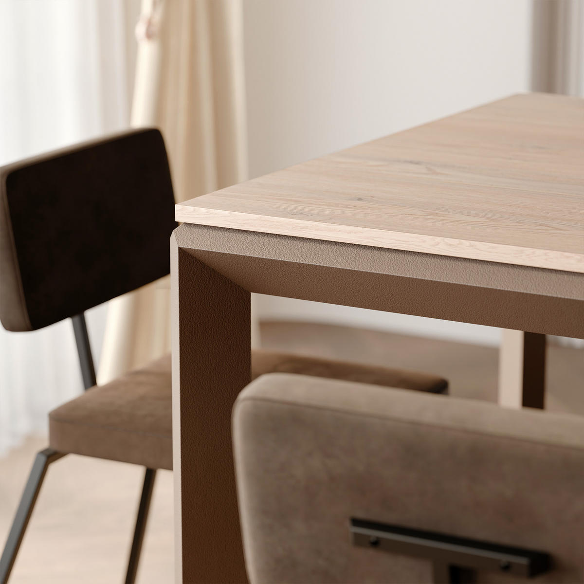 AUSZIEHTISCH FARO 160-250/90/76 cm, Cremona / Braun - Creme/Braun, Holzwerkstoff/Metall (90/160/76cm) - Idohome