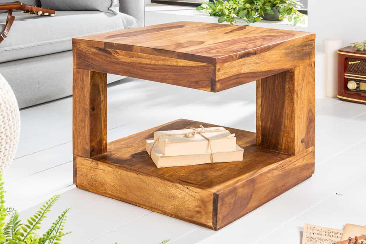 COUCHTISCH GIANT Sheesham rechteckig Natur 45cm - Braun, Holz (45/45/40cm) - riess-ambiente
