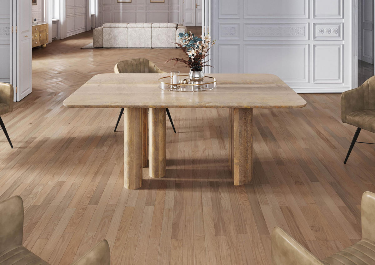 ESSTISCH Mango 180x90x77 natur lackiert FLORENZ #110 - Braun, Holz (90/180/77cm) - Massivmoebel24