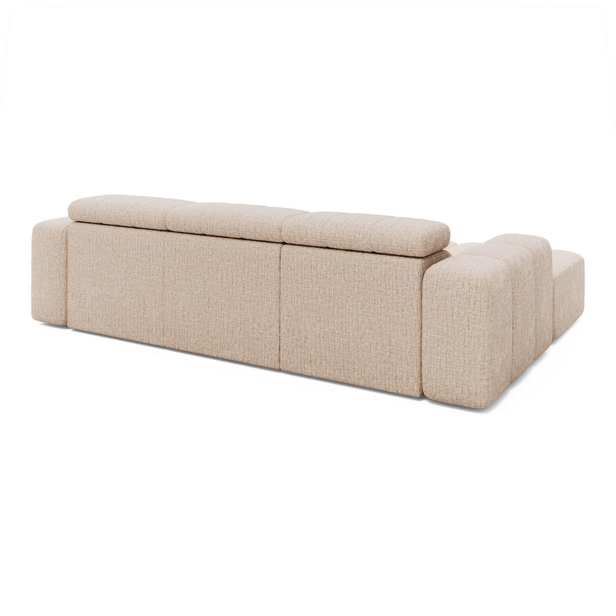 ECKSOFA Ottomane links Chenille 289x188x78 beige KONSTANTIN - Beige, Kunststoff (289/188cm) - Massivmoebel24