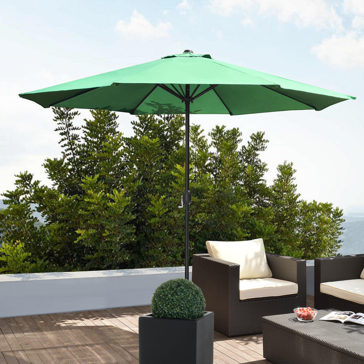 SONNENSCHIRM Budapest - Grün, Textil/Metall (300/300cm) - casa.pro