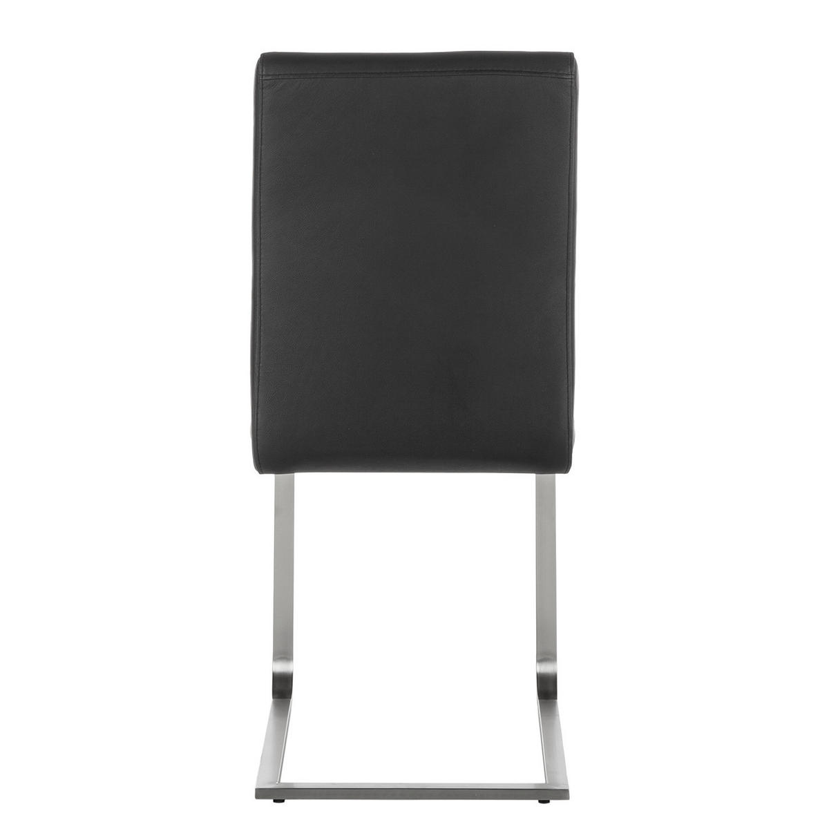 FREISCHWINGER - 2er-Set - Echtleder - Edelstahlfarben/Schwarz, Leder/Metall (44/98/58cm) - home24