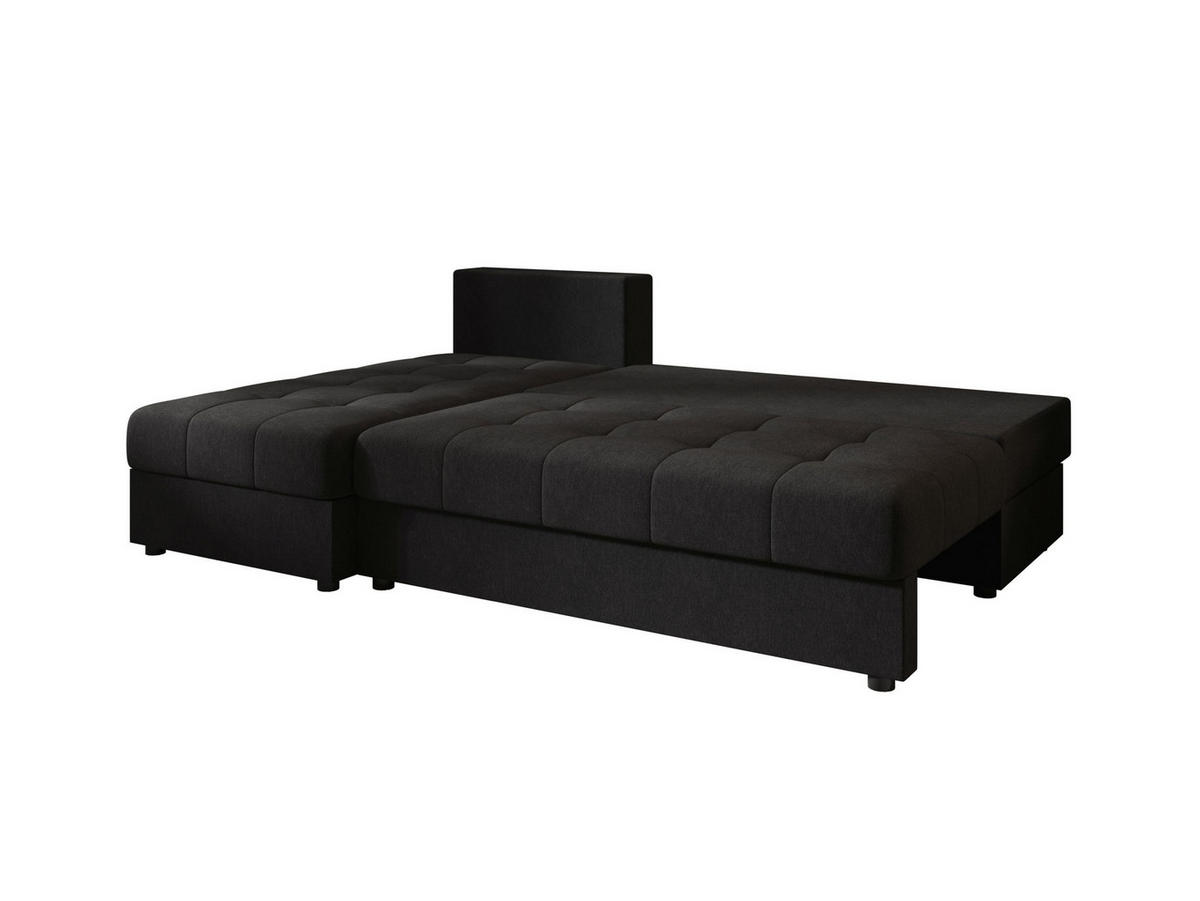 ECKSOFA MOS L Cosmic 100 Links mit Schlaffunktion - Schwarz, Textil (200/143cm) - Bedante