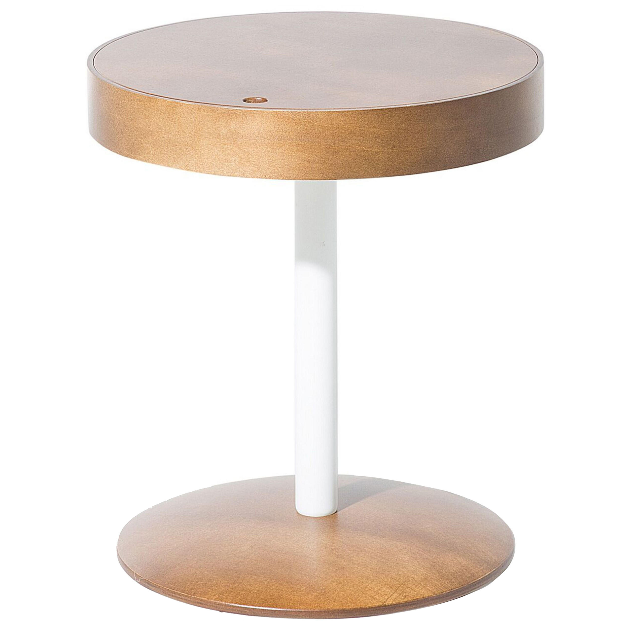 BEISTELLTISCH Holz dunkelbraun 40 cm Oregon - Dunkelbraun/Weiß, Holzwerkstoff (40/40/45cm) - Beliani