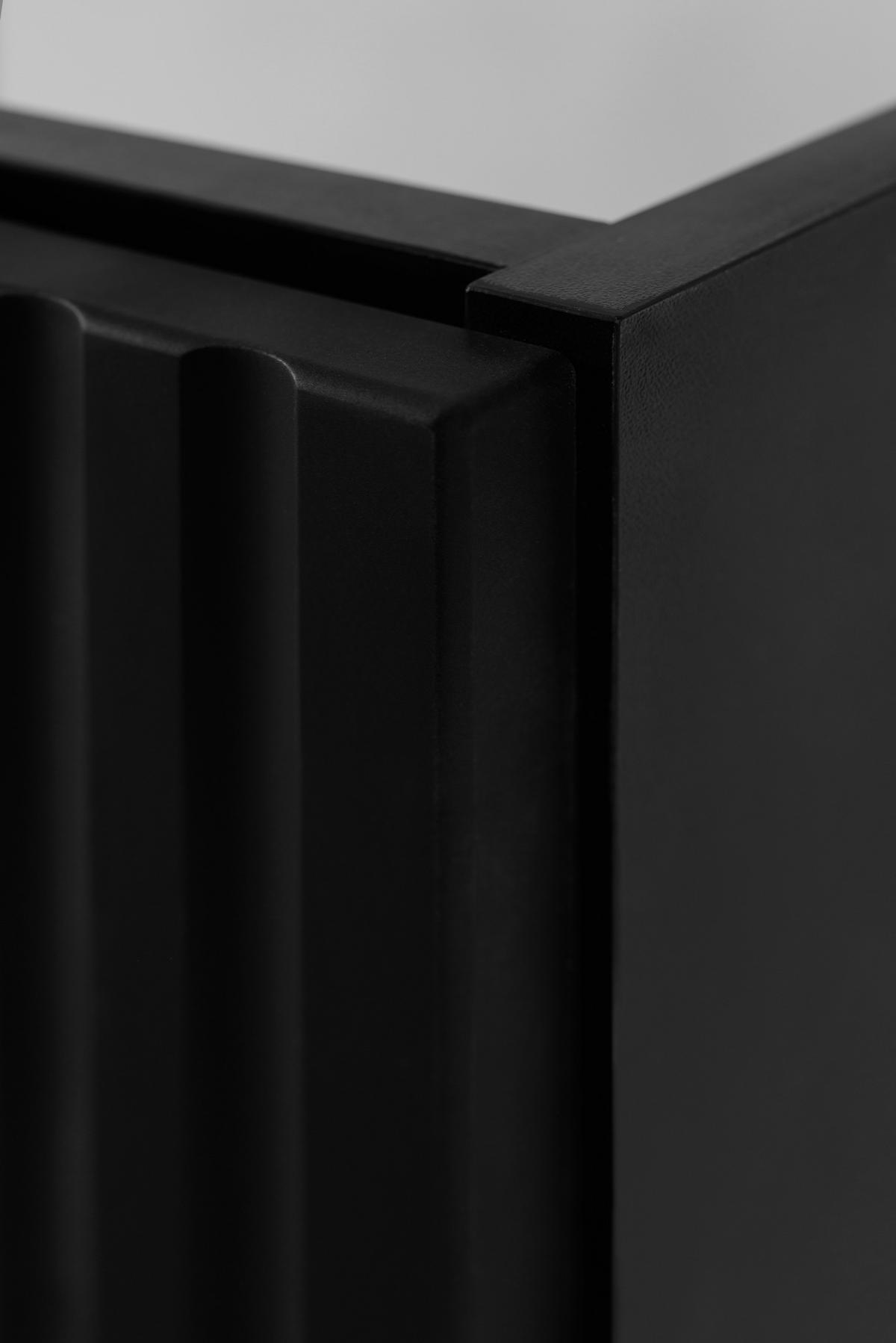 WASCHBECKUNTERSCHRANK FLOW + Platte Schwarz matt 160/57/46 cm - Schwarz, Holzwerkstoff (160/57/46cm) - Rodan