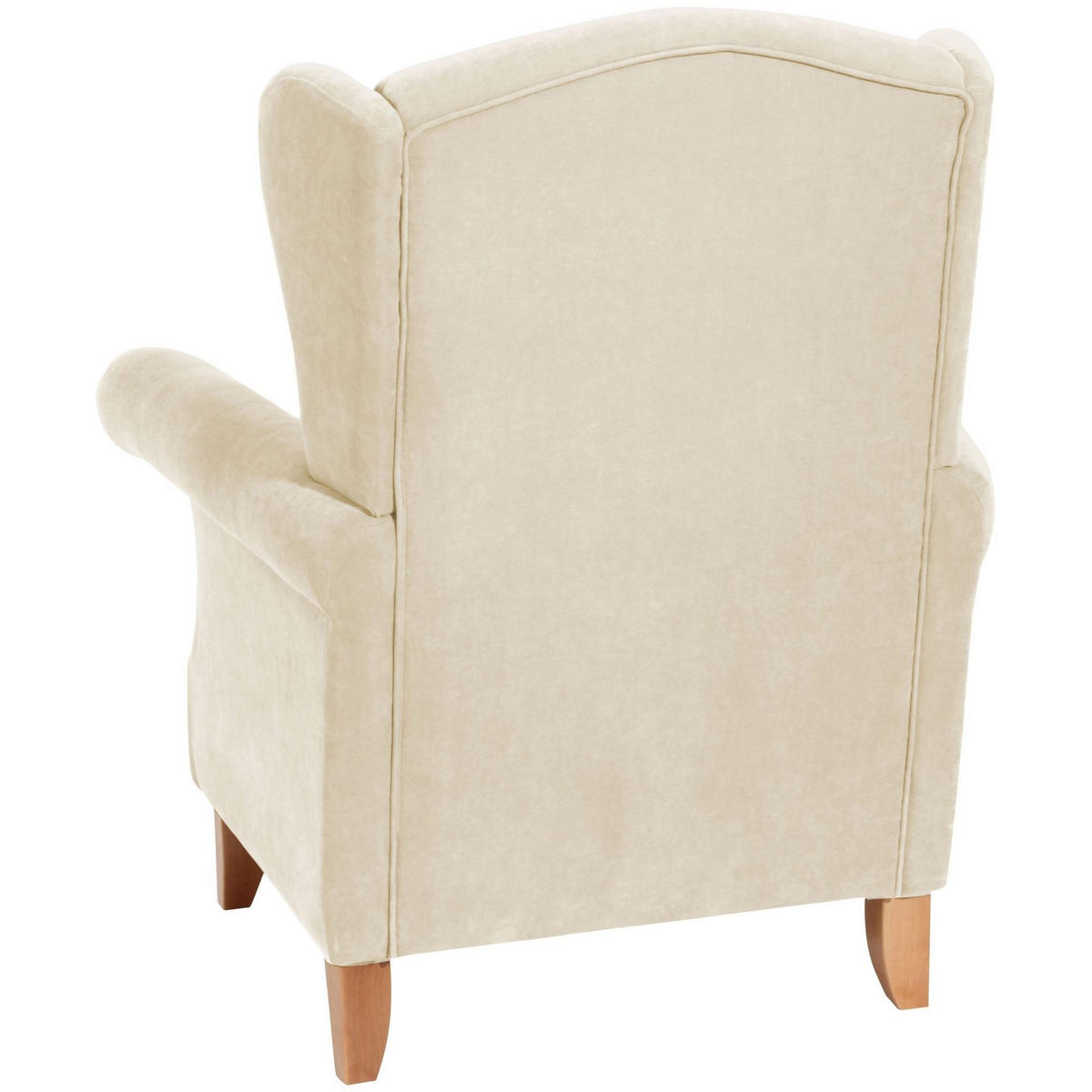 OHRENSESSEL Katria Bezug Veloursstoff Buche natur / creme - Weiß, Kunststoff (88/108/84cm) - 58aufmkessel