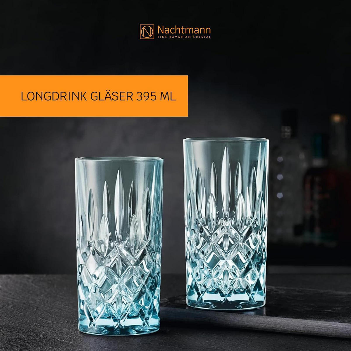 LONGDRINKGLÄSER Noblesse Colors Aqua 395 ml 2er Set - Blau, Glas (0.395L) - Nachtmann