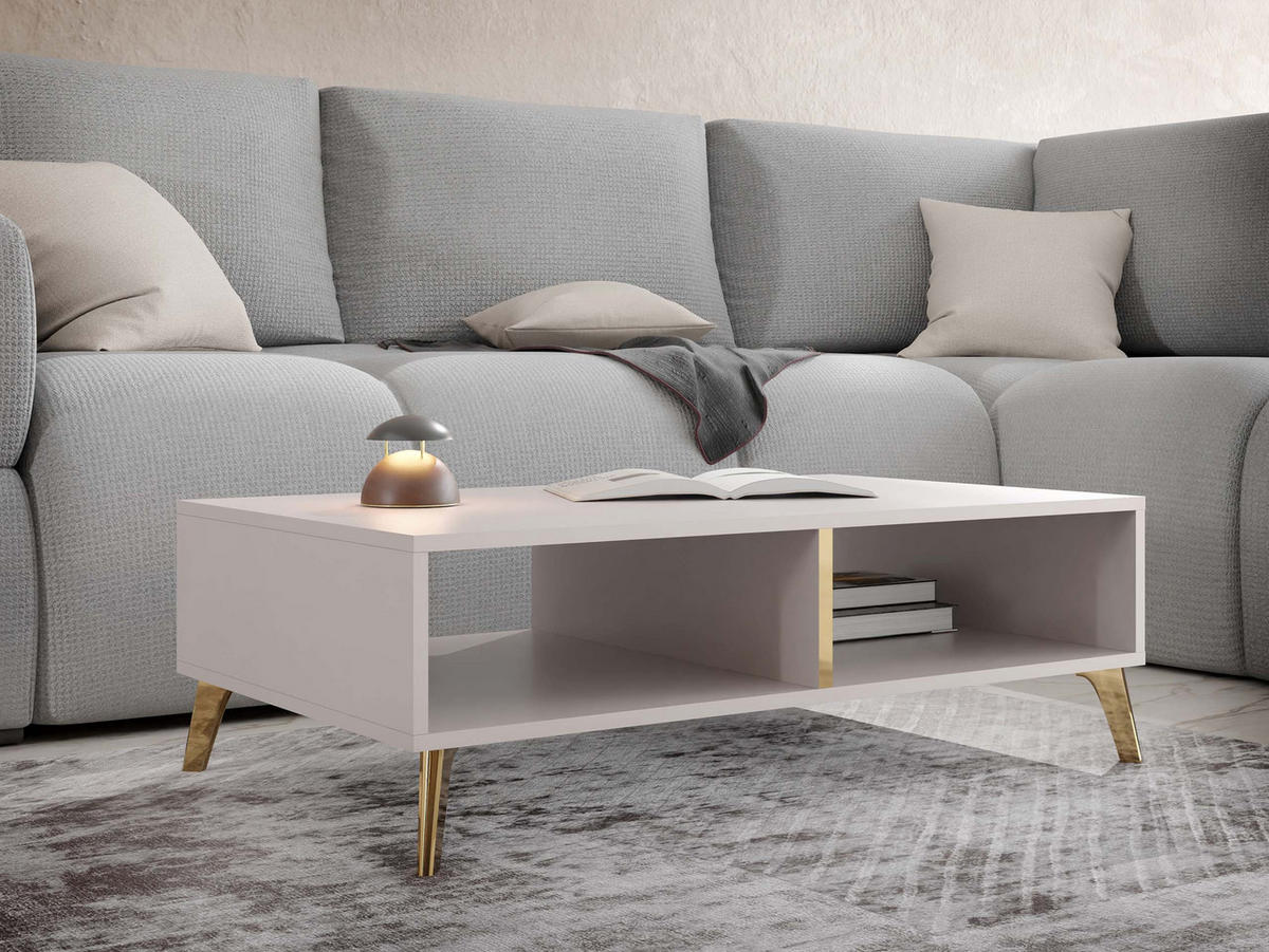 COUCHTISCH Picru - Kaschmir/Goldfarben, Holzwerkstoff/Kunststoff (60/100/32cm) - MIRJAN24