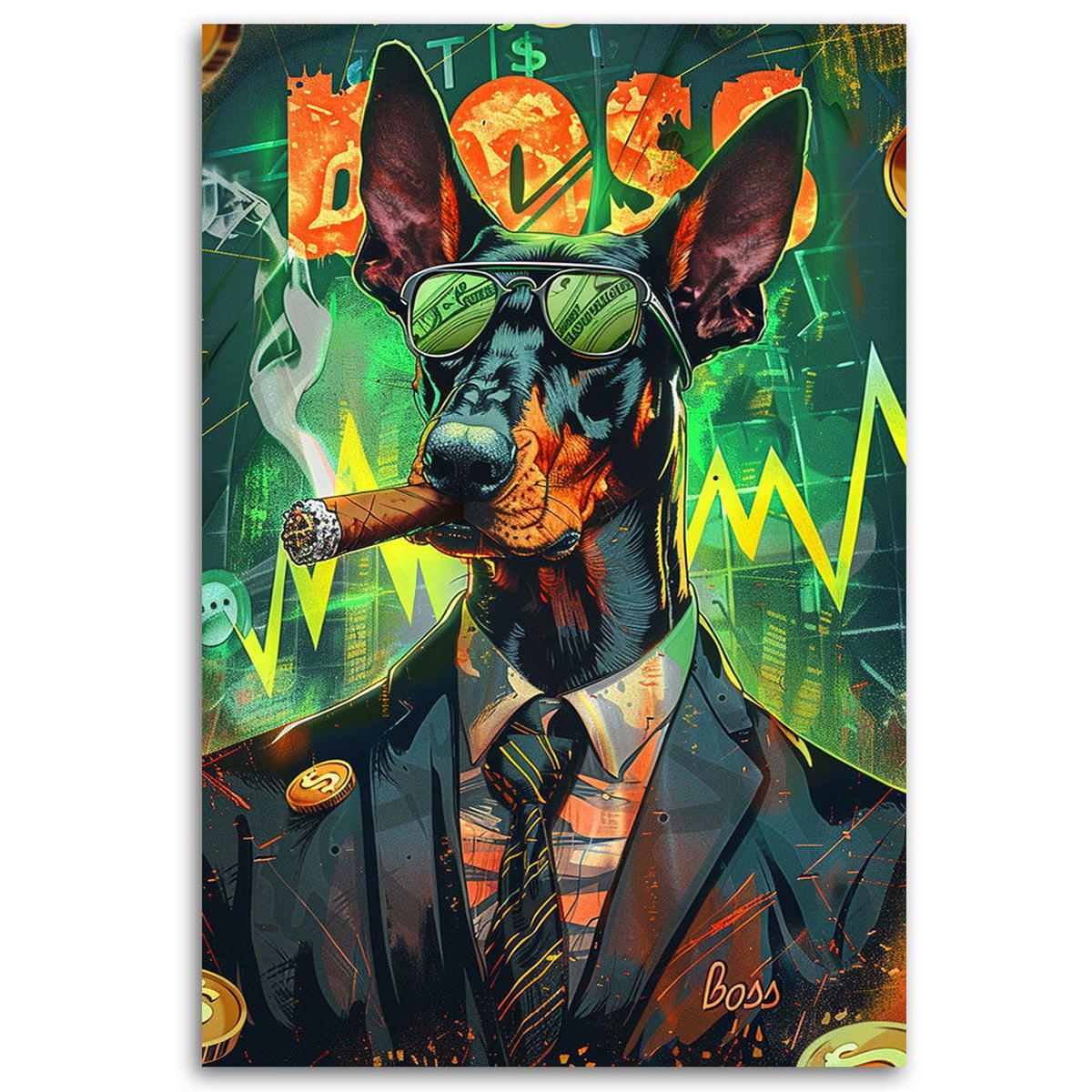 KUNSTDRUCK Grün 40/60 cm - Grün, Textil (40/60cm) - KUNSTLOFT