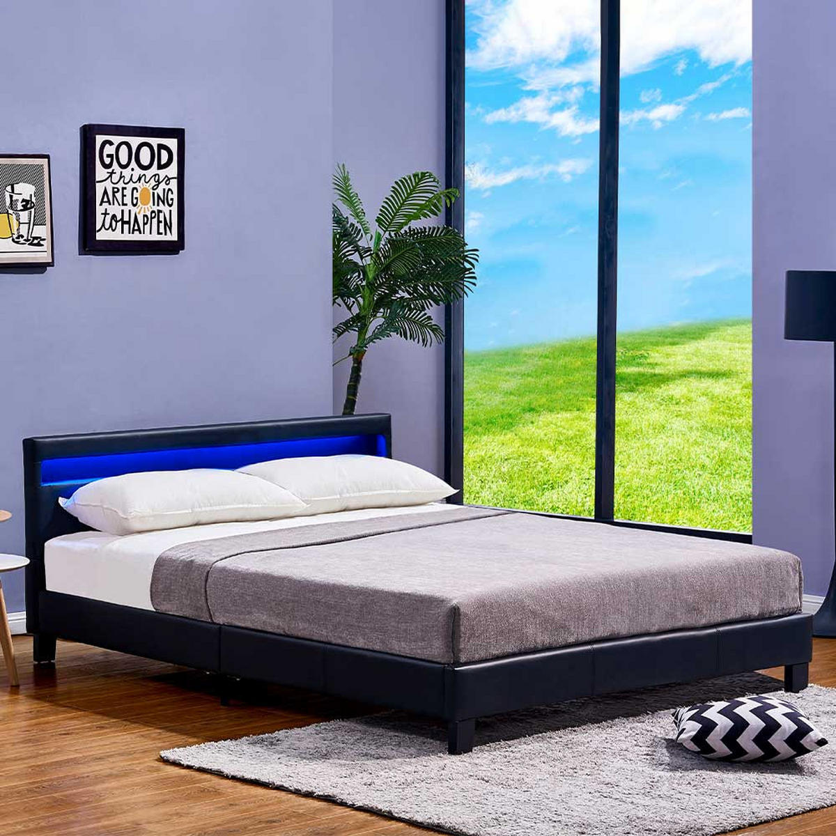LED BETT ASTRO - Weiß - Weiß, Kunststoff - Home Deluxe
