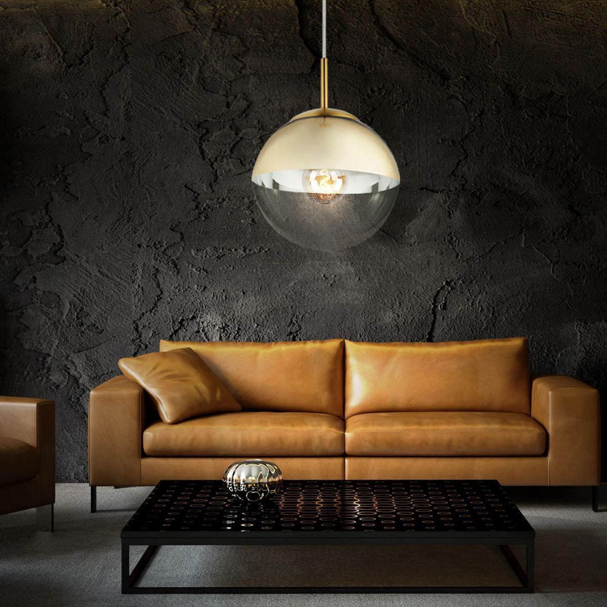 LED HÄNGELAMPE VARUS Gold Transparent - Goldfarben, Glas (20/20/120cm) - Globo Lighting