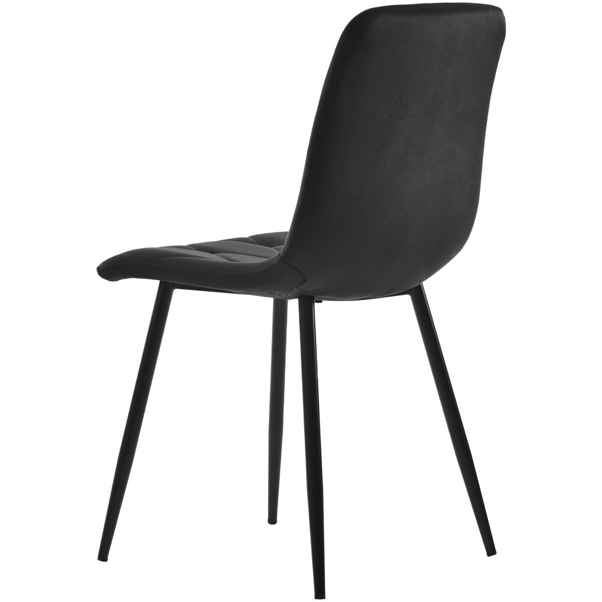 ESSGRUPPE 5-teilig mit Marmoroptik-Esstisch 117×68 und vier schwarzen Samtstühlen als modernes rechteckiges Küchenset, weiß-schwarz - Schwarz, Holzwerkstoff (68/75/117cm) - Luhomfu