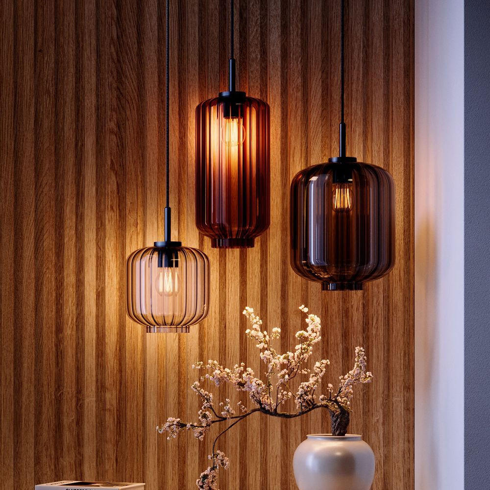 Thumbnail - s.luce Hängeleuchte, Braun, Glas, Zylindrisch, 20x20x20 cm, Lampen & Leuchten, Innenbeleuchtung, Hängelampen, Pendelleuc...