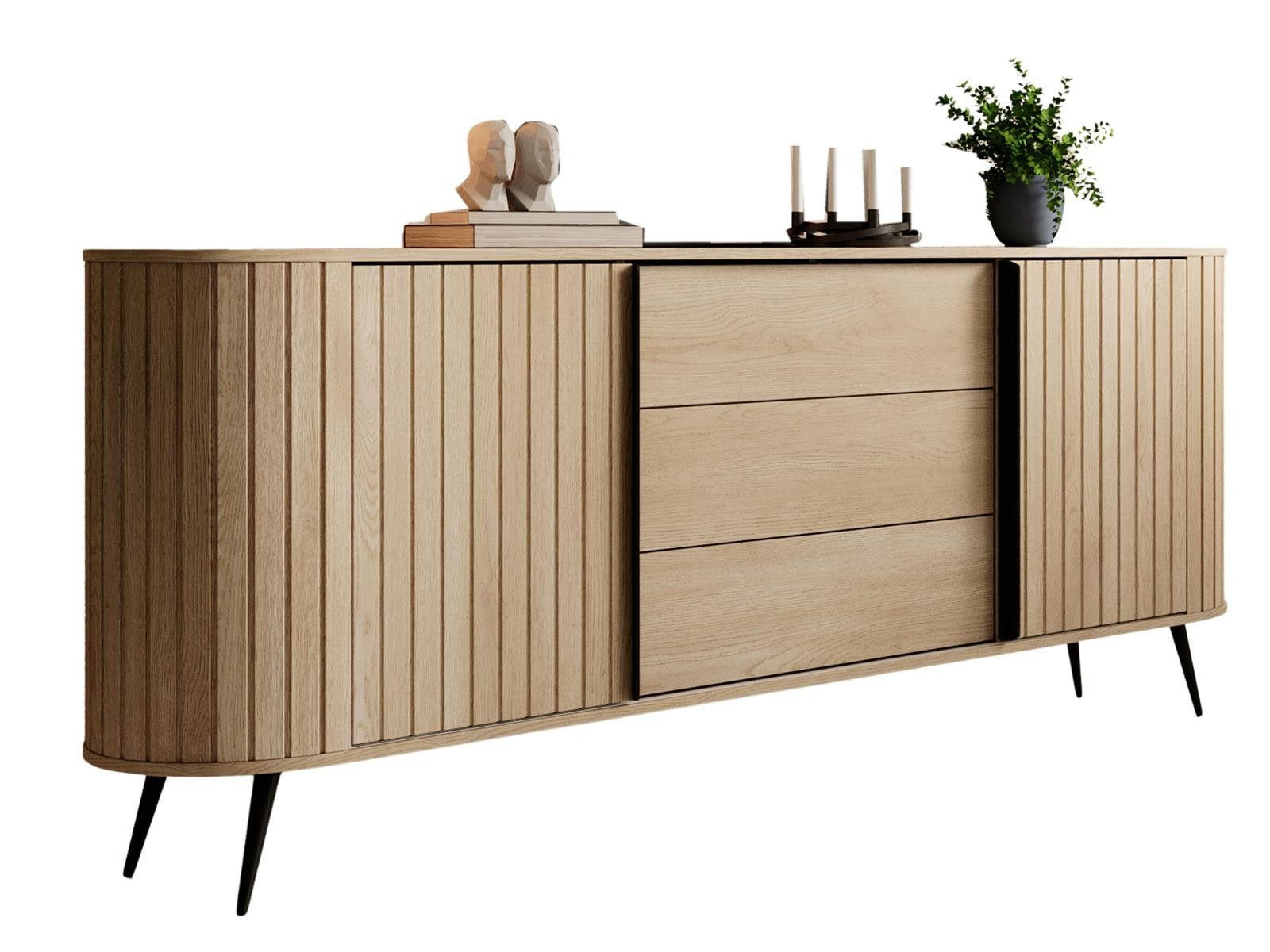 Compleo24 Kommode Braun 196x82x52 cm