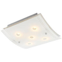 LED DECKENLEUCHTE KADIRA Weiß Metall Glas - Weiß, Glas (28/28/8cm) - Globo Lighting