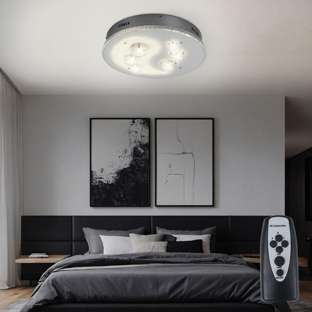 LED DECKENLEUCHTE Metall Silber - Silberfarben, Metall (43/43/12cm) - Globo Lighting