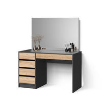 SCHMINKTISCH Imola Anthrazit/Goldkraft Eiche 120 cm - Anthrazit/Eiche Wotan, Holzwerkstoff (120/75/55cm) - Livinity®
