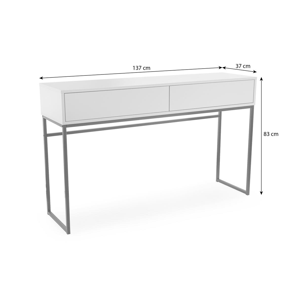 KONSOLENTISCH Giana mit 2 Schubladen, 137 cm, Eukalyptusfarbe - Eukalyptusholzfarben, Holzwerkstoff (37/137/83cm) - Beautysofa