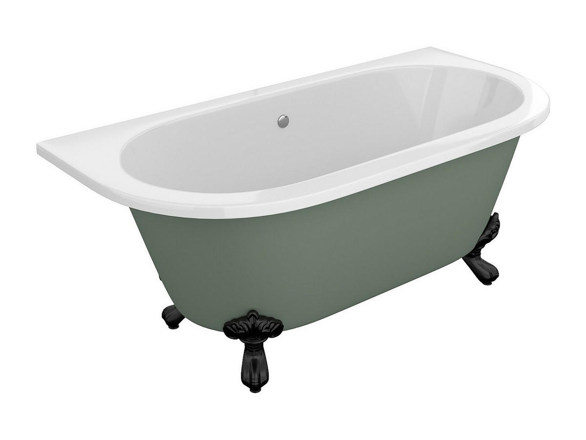 BADEWANNE - 150 cm x 74 cm - acryl - grün Sparus - Grün, Kunststoff (150/61/74cm) - Vente-Unique