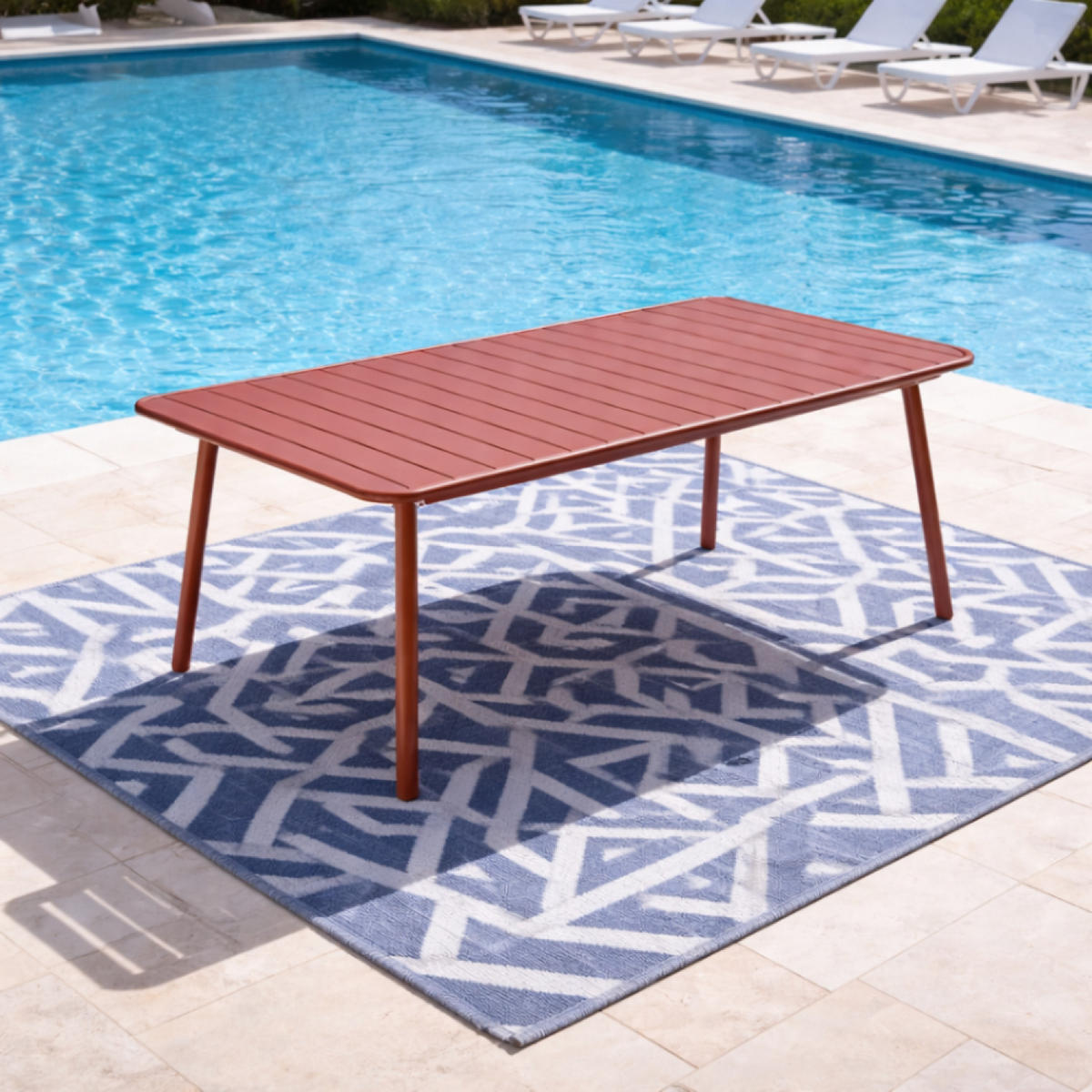 GARTENTISCH Bergame Terrakotta 10-sitzig - Terracotta, Metall (234/96/72cm) - Concept Usine