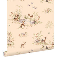 TAPETE Hirsche 50 x 900 cm - Beige, Papier (50/0.1cm) - ESTAhome