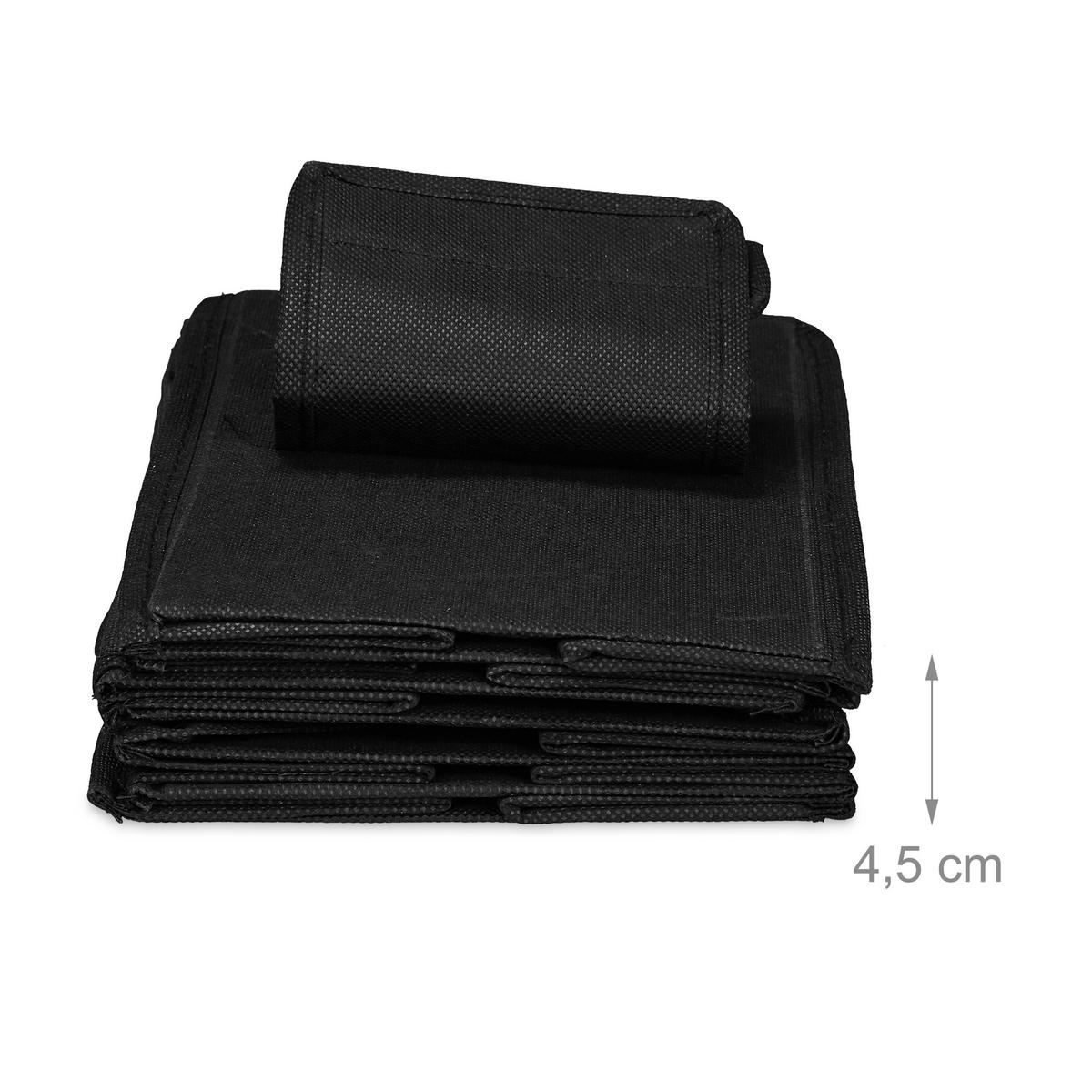 ZÁVESNÝ regál - čierna, textil/vlnitá lepenka (14.5/82/30cm) - Relaxdays