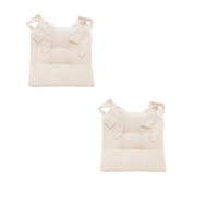 STUHLKISSEN Fino mit Schleifenband 2er Set elfenbein - Creme, Textil (46/42/7cm) - Magma Heimtexx
