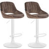 BARHOCKER 2er Set Samt braun - Weiß/Braun, Textil (47/85/48cm) - CLP