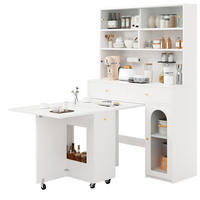 BUFFET 120/45/180 cm in Weiß mit Klapptisch und Stauraum - Weiß, Holzwerkstoff (120/180/45cm) - Flora Grace