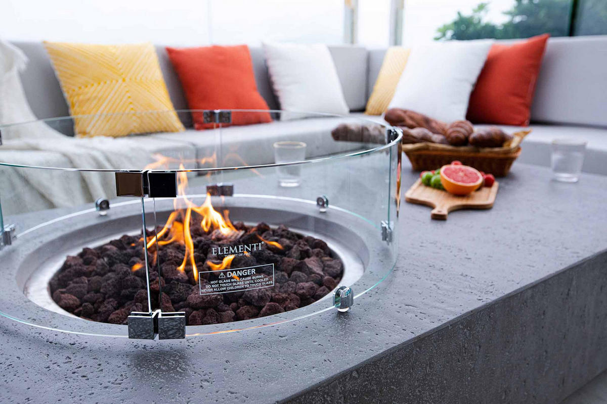 FEUERSTELLE Ubinas in Beton-Optik grau aus Faserbeton - Grau, Stein (86/46/147cm) - Elementi